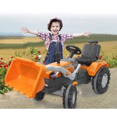 Pedal tractor with loader Power Drag orange