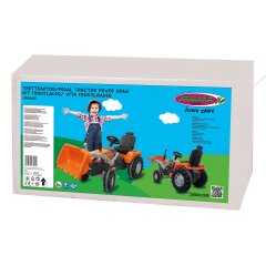 Pedal tractor with loader Power Drag orange