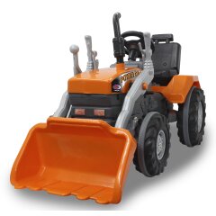 Pedal tractor with loader Power Drag orange