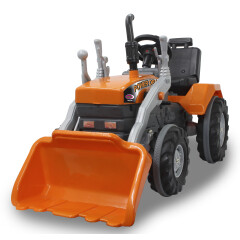 Trettraktor mit Frontlader Power Drag orange