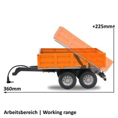 Tipper orange for RC-Traktor 1:16