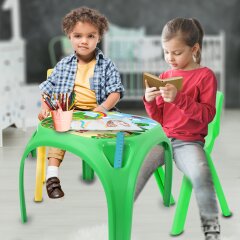 Childrens table Fun with Numbers XL green