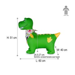 Animale salterino Dino con ale HoppyDoo verde con pompa