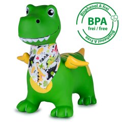 Animale salterino Dino con ale HoppyDoo verde con pompa