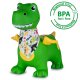 Animale salterino Dino con ale HoppyDoo verde con pompa