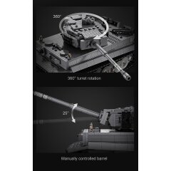 CaDA Tank Tiger 1:35 grey 2,4GHz Bricks