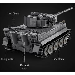 CaDA Tank Tiger 1:35 grey 2,4GHz Bricks