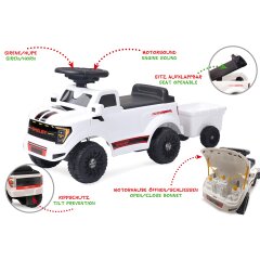 Correpasillo Shelby Ford F-150 Raptor con remolque blanco