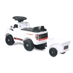 Correpasillo Shelby Ford F-150 Raptor con remolque blanco