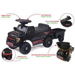 Push Car Shelby Ford F-150 Raptor with trailer black