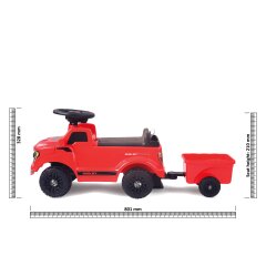 Correpasillo Shelby Ford F-150 Raptor con remolque rojo