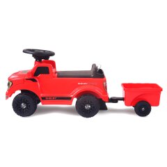 Correpasillo Shelby Ford F-150 Raptor con remolque rojo