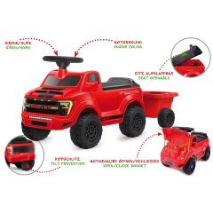 Push Car Shelby Ford F-150 Raptor with trailer red