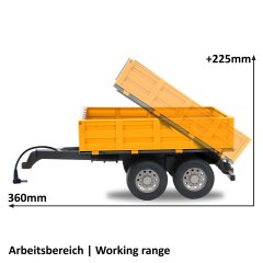 Tipper Trailer yellow for RC-Tractor 1:16