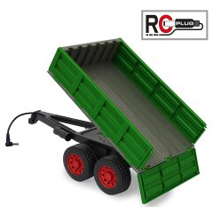 Cassone ribaltabile verde scuro per Trattore-RC 1:16