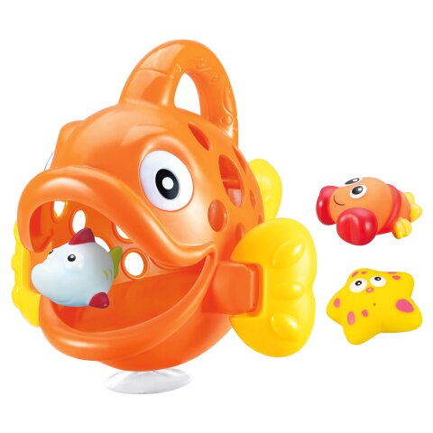 Organisateur de jouets de bain Hungry Fish orange