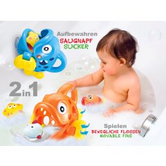 Organisateur de jouets de bain Hungry Fish orange