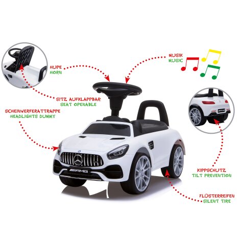 Correpasillo Mercedes-Benz AMG GT blanco 2en1