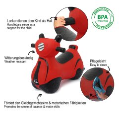 Bouncing Scooter HoppyDoo red with pump