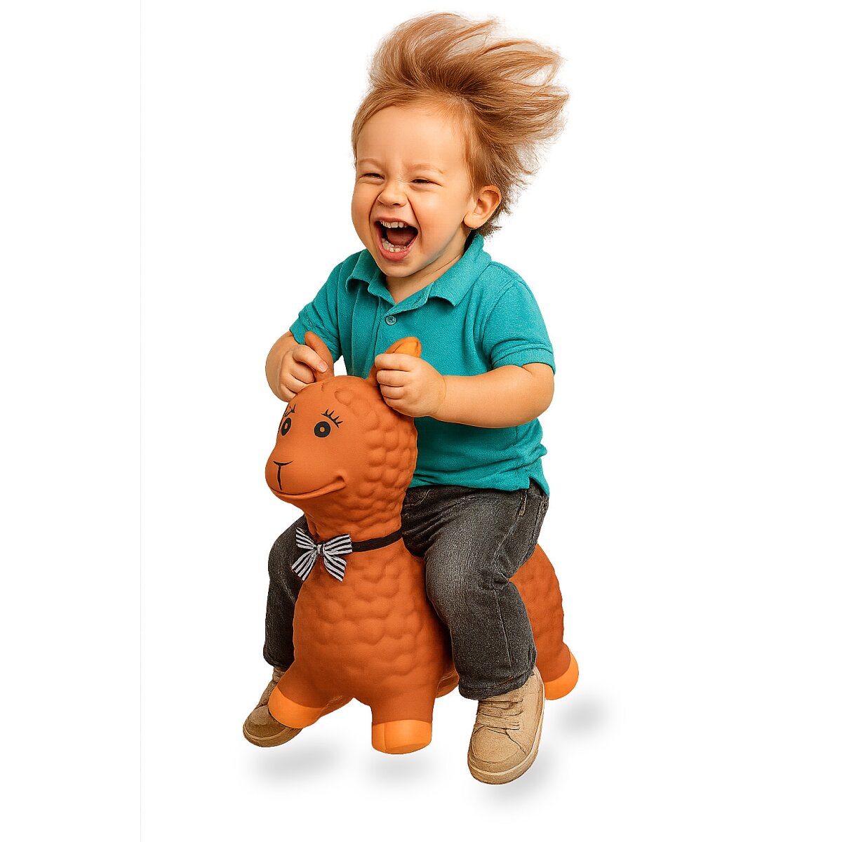 Bouncing Animal Lama HoppyDoo brown with pump