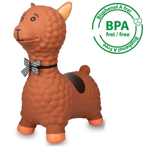 Hpftier Lama braun mit Pumpe