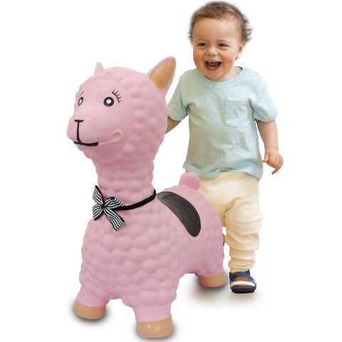 Bouncing Animal  Lama pink with pump