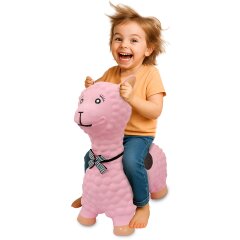 Bouncing Animal Lama HoppyDoo pink with pump