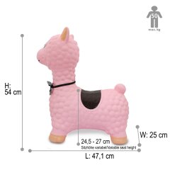 Bouncing Animal Lama HoppyDoo pink with pump