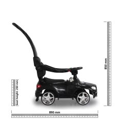 Push-Car Mercedes-Benz AMG GL 63 nero 2in1 con barra di spinta