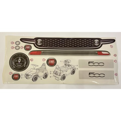 Decorative stickers set Push car Fiat 500