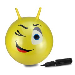 Bouncing Ball Eye HoppyDoo yellow 550mm with pump