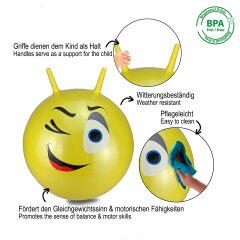 Bouncing Ball Eye HoppyDoo yellow 550mm with pump