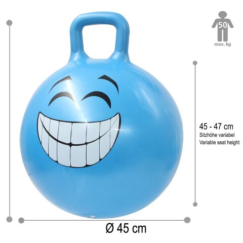 Bouncing Ball Smile blue 450mm