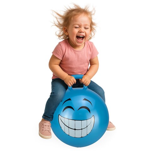 Pelota saltarín Smile HoppyDoo azul 450mm con bomba