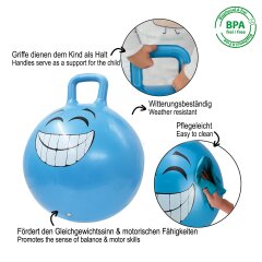 Pelota saltarín Smile HoppyDoo azul 450mm con bomba