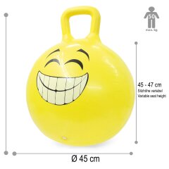 Bouncing Ball Smile HoppyDoo yellow 450mm with pump