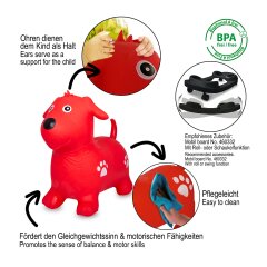 Animal rebondissante Chien rouge avec pompe