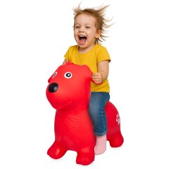 Bouncing Animal dog HoppyDoo red with pump