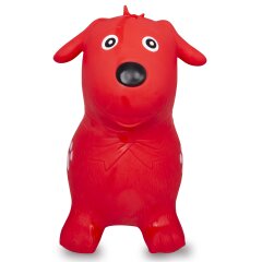 Bouncing Animal dog HoppyDoo red with pump