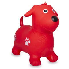 Bouncing Animal dog HoppyDoo red with pump