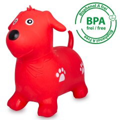Bouncing Animal dog HoppyDoo red with pump