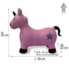 Animal saltarín Unicornio HoppyDoo fucsia con bomba