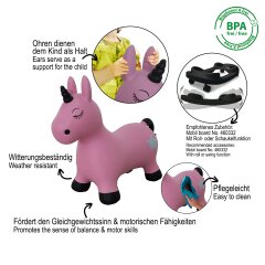 Animal saltarín Unicornio HoppyDoo fucsia con bomba