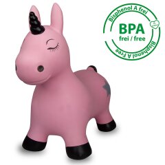 Animal saltarín Unicornio HoppyDoo fucsia con bomba