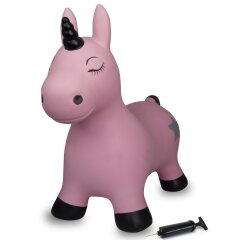 Animale salterino Unicorno rosa fucsia con pompa