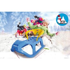 Snow Play Sled Snow-Star 90cm blue with backrest