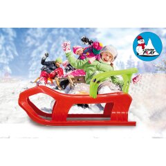 Snow Play Sled Snow-Star 90cm red with backrest