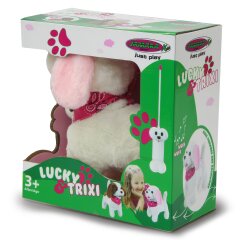 Trixi RC chien en peluche blanc/Rosa 27MHz