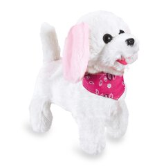 Trixi RC chien en peluche blanc/Rosa 27MHz