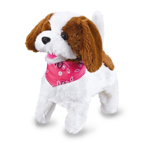 Lucky RC chien en peluche blanc/marron 27MHz